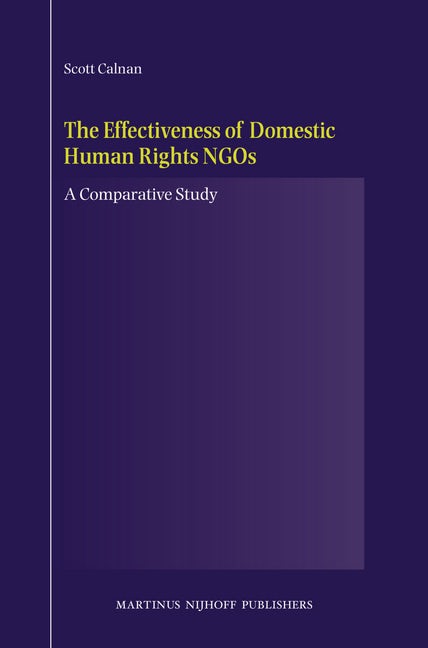 Book cover image for The Effectiveness of Domestic Human Rights NGOs ISBN: 9789004170216